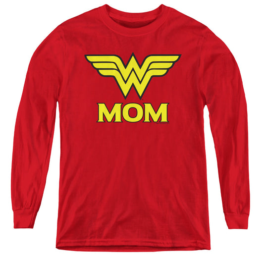 DC Comics Wonder Mom Long Sleeve Kids Youth T Shirt Red