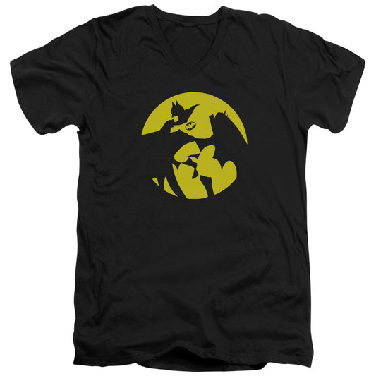 DC Comics Batman Spotlight Mens Slim Fit V Neck T Shirt Black