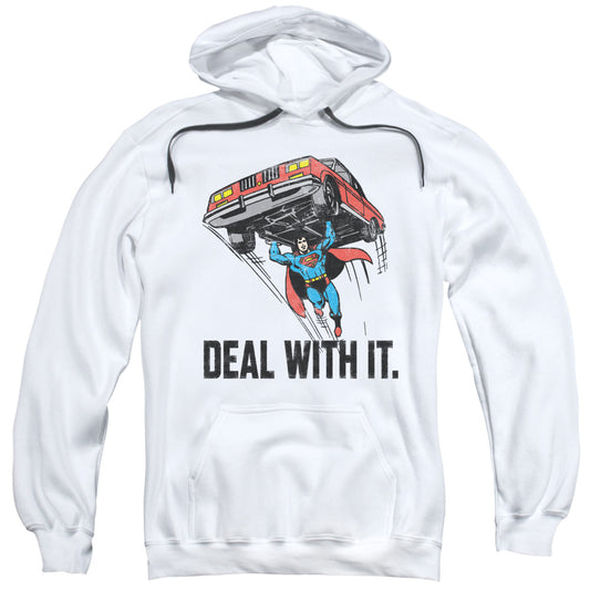 DC Comics Deal With It Mens Hoodie White