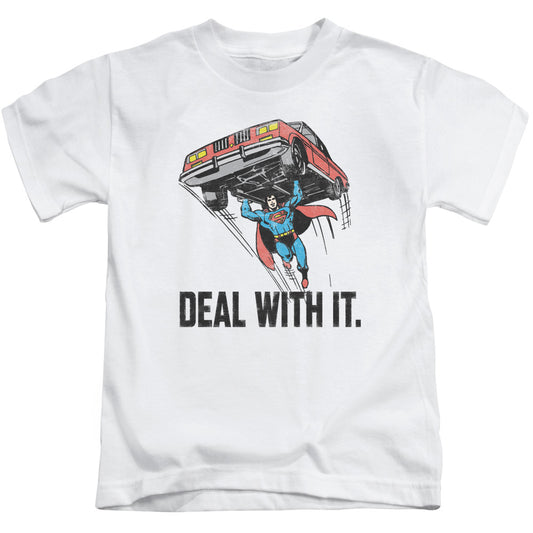 DC Comics Deal With It Juvenile Kids Youth T Shirt White 