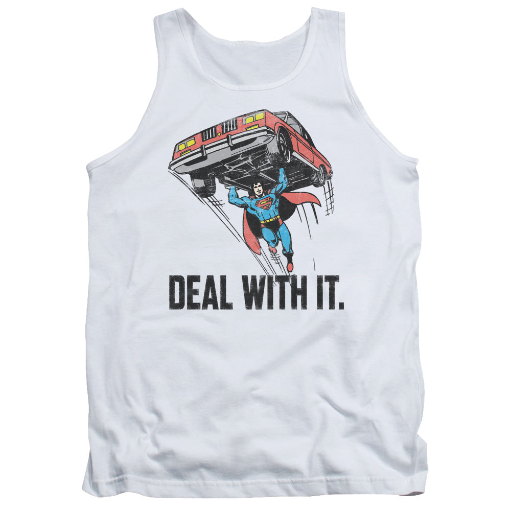 DC Comics Deal With It Mens Tank Top Shirt White