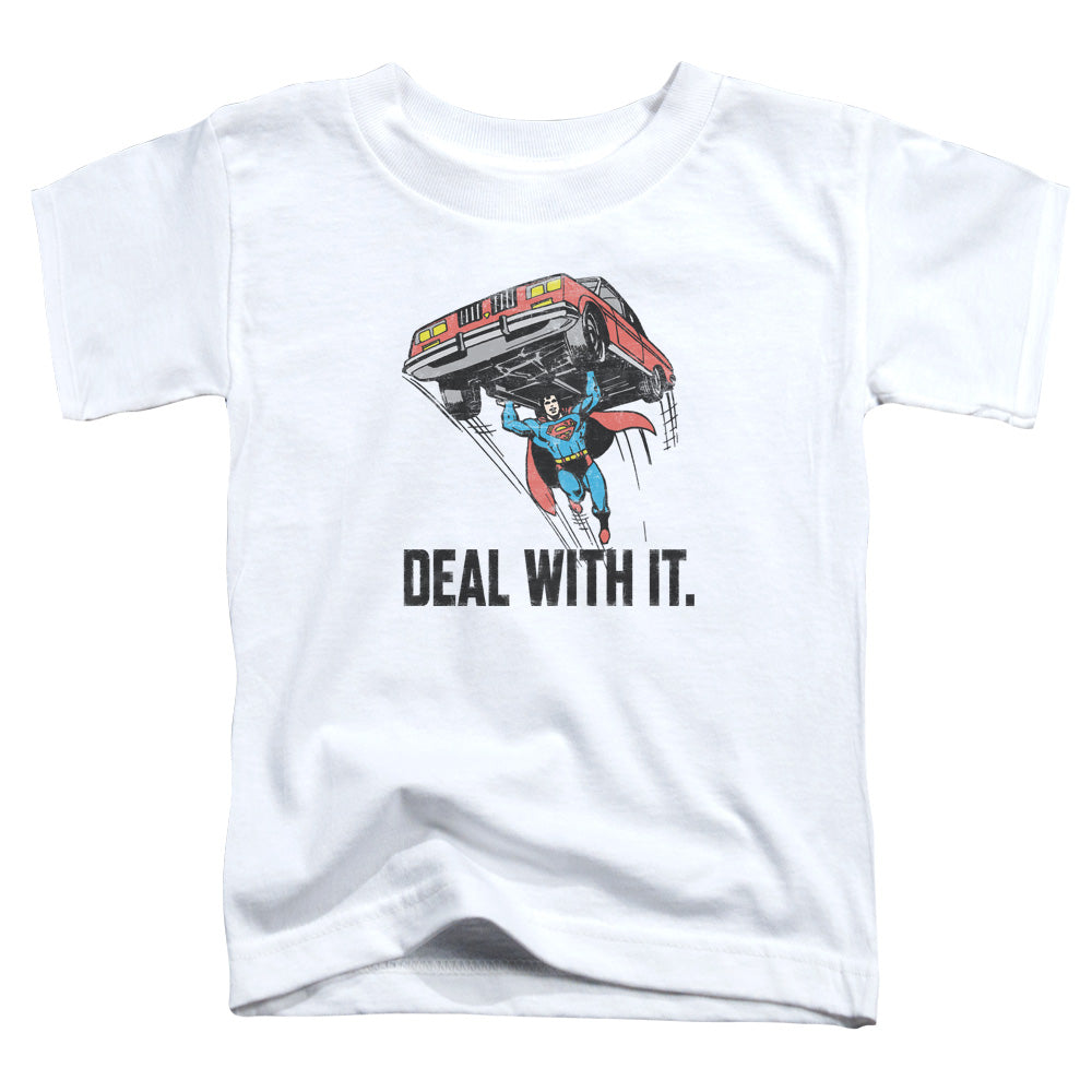 DC Comics Deal With It Toddler Kids Youth T Shirt White