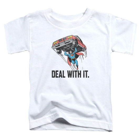 DC Comics Deal With It Toddler Kids Youth T Shirt White