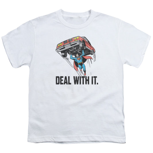 DC Comics Deal With It Kids Youth T Shirt White