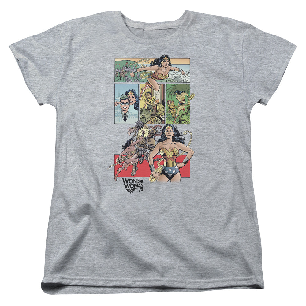 Wonder Woman WW75 Comic Page Womens T Shirt Athletic Heather