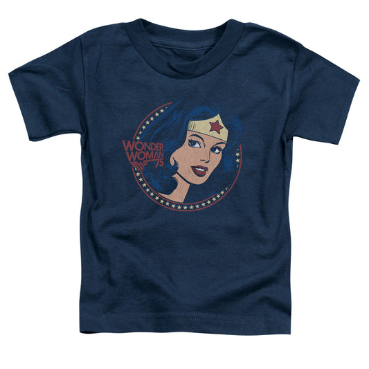 DC Comics WW75 Starburst Portrait Toddler Kids Youth T Shirt Navy Blue