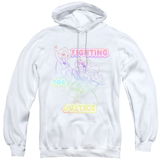Dc Superhero Girls Fighting for Justice Mens Hoodie White