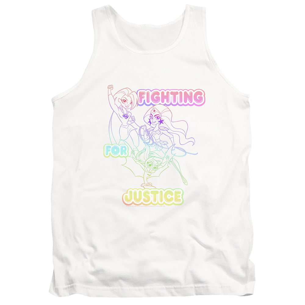 Dc Superhero Girls Fighting for Justice Mens Tank Top Shirt White