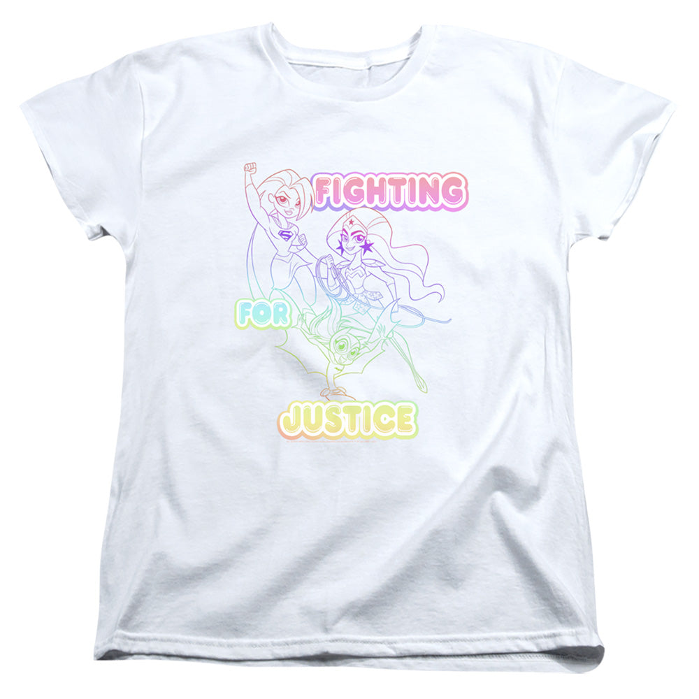 Dc Superhero Girls Fighting for Justice Womens T Shirt White