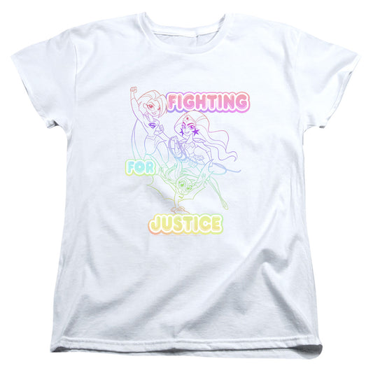 Dc Superhero Girls Fighting for Justice Womens T Shirt White