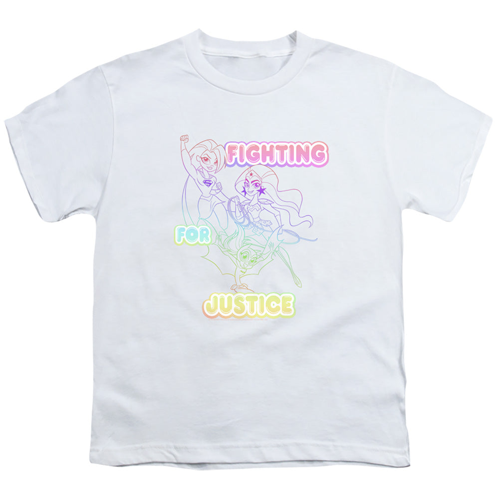 Dc Superhero Girls Fighting for Justice Kids Youth T Shirt White