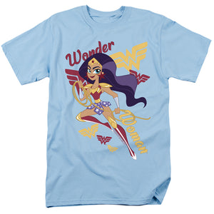 DC Superhero Girls Wonder Woman Mens T Shirt Light Blue