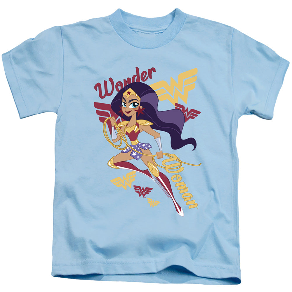 Dc Superhero Girls Wonder Woman Juvenile Kids Youth T Shirt Light Blue 