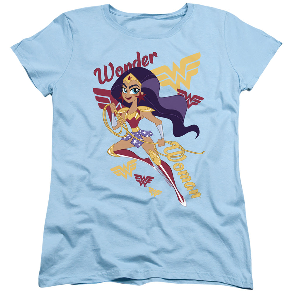 Dc Superhero Girls Wonder Woman Womens T Shirt Light Blue