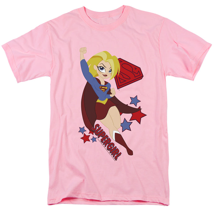 DC Comics Superhero Girls Supergirl Mens T Shirt Pink