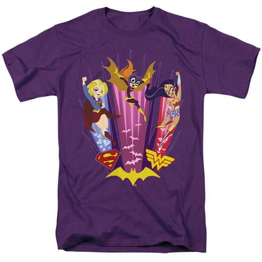 DC Comics Superhero Girls Super Trio Mens T Shirt Purple