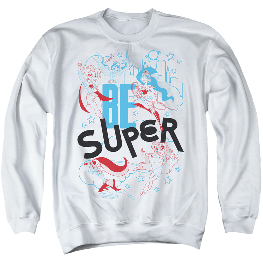 Dc Superhero Girls Be Super Mens Crewneck Sweatshirt White