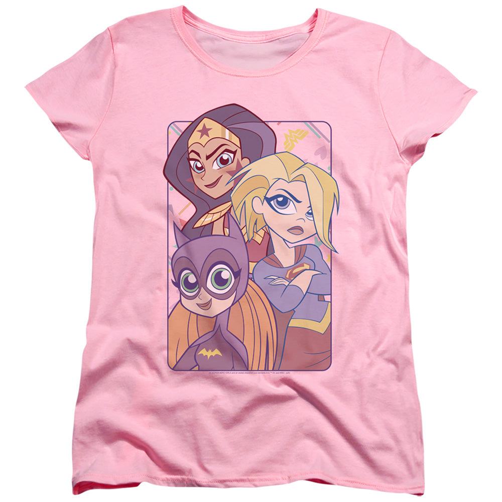 Dc Superhero Girls Dont Box Us in Womens T Shirt Pink