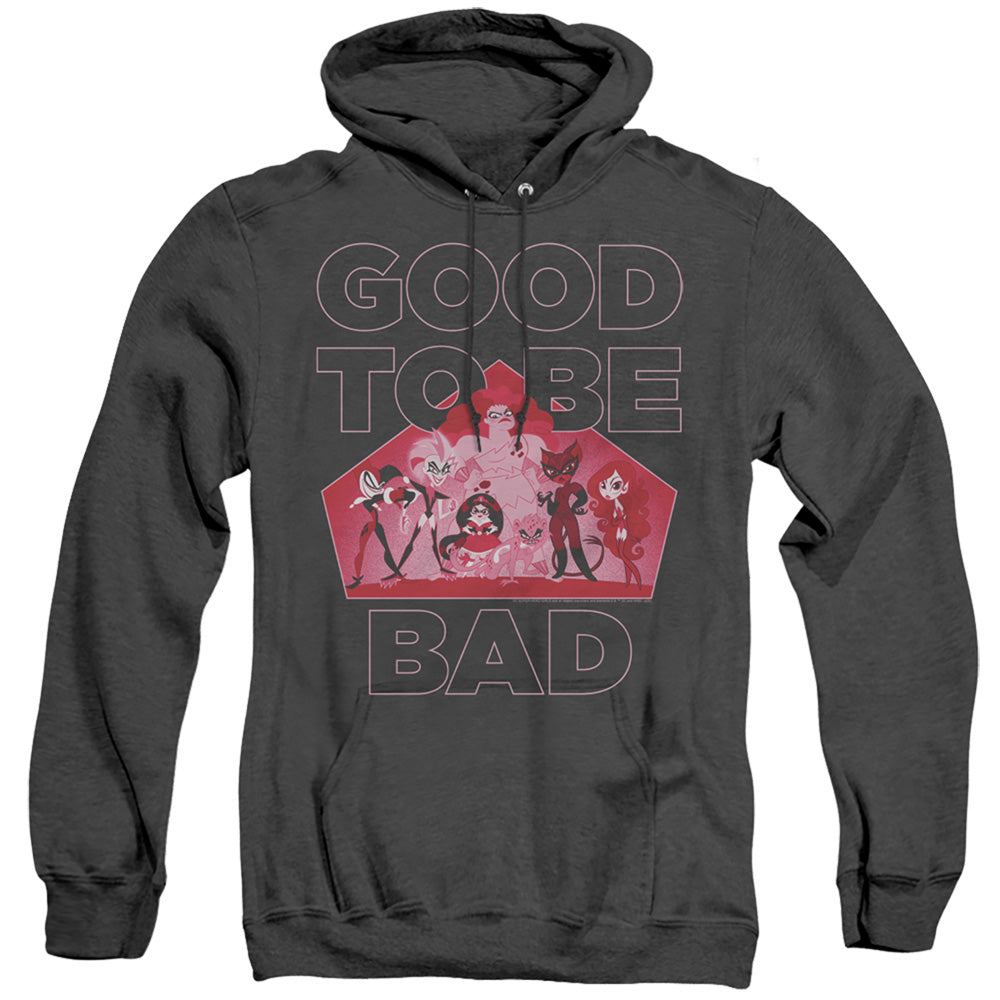 Dc Superhero Girls Good To Be Bad Mens Heather Hoodie Black Officially Licensed