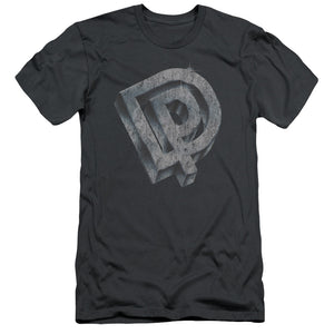 Deep Purple DP Logo Slim Fit Mens T Shirt Charcoal
