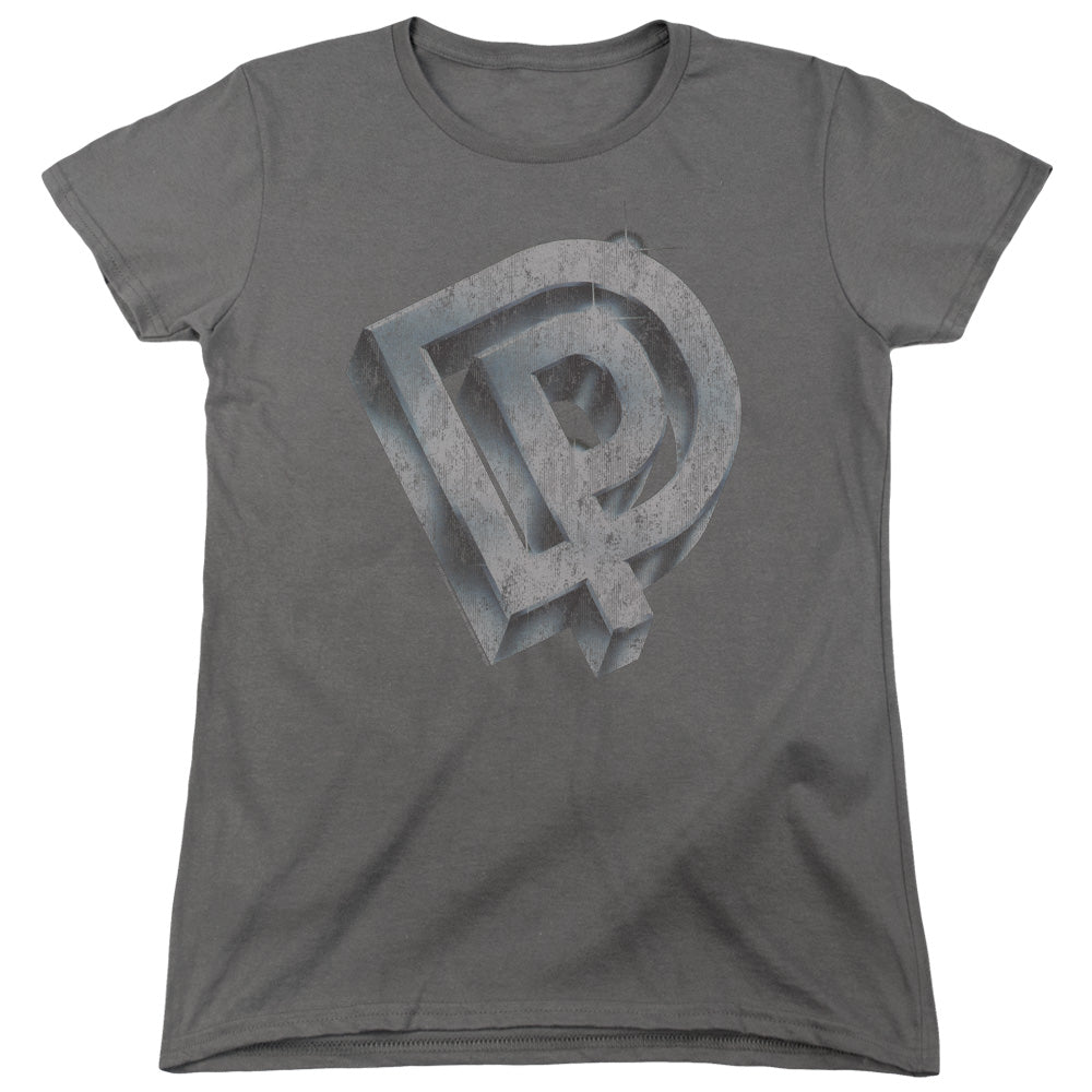 Deep Purple DP Logo Womens T Shirt Charcoal