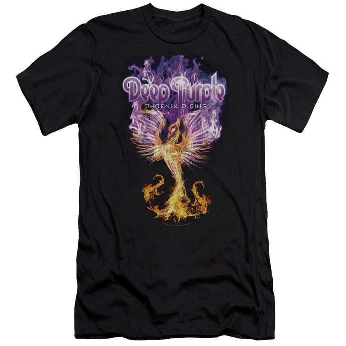 Deep Purple Phoenix Rising Premium Bella Canvas Slim Fit Mens T Shirt Black