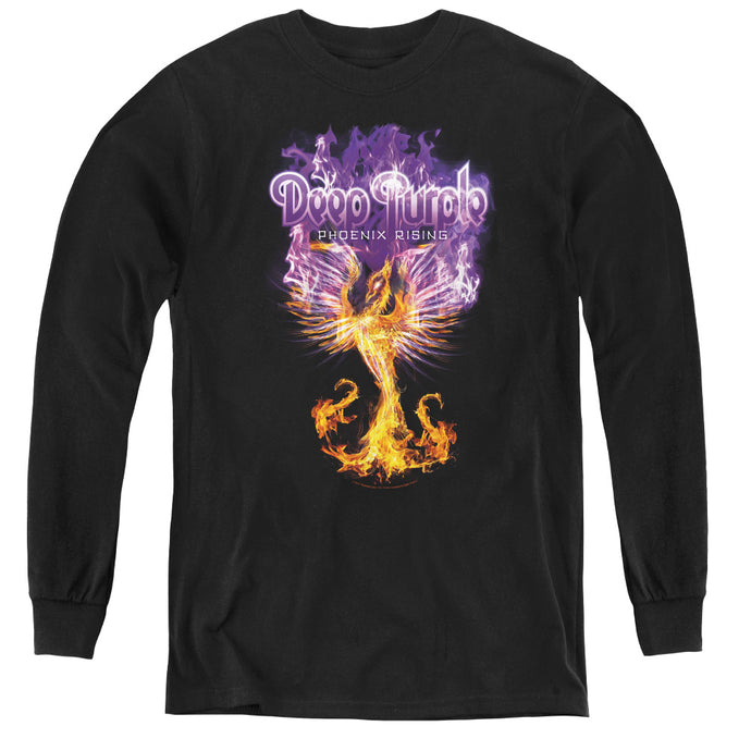 Deep Purple Phoenix Rising Long Sleeve Kids Youth T Shirt Black