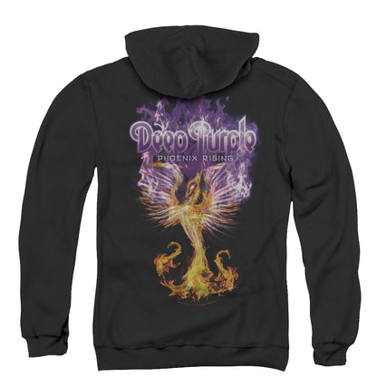 Deep Purple Phoenix Rising Back Print Zipper Mens Hoodie Black