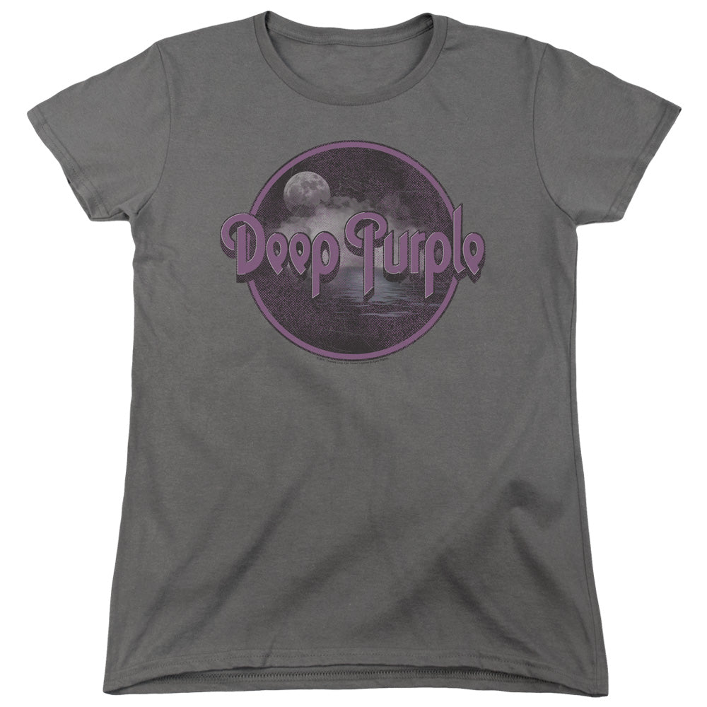 Deep Purple Smoke On The Water Womens T Shirt Charcoal