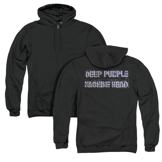 Deep Purple Machine Head Back Print Zipper Mens Hoodie Black