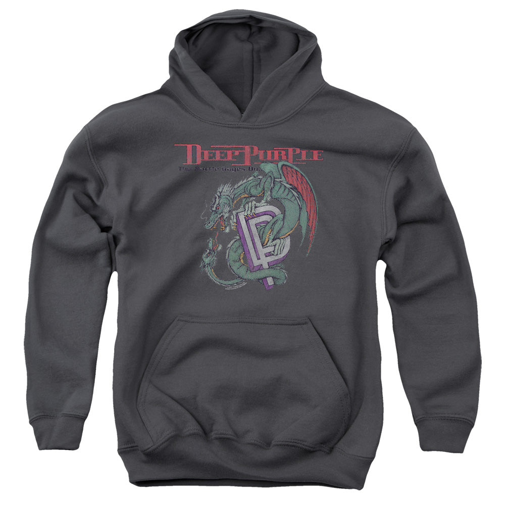 Deep Purple The Battle Rages On Kids Youth Hoodie Charcoal