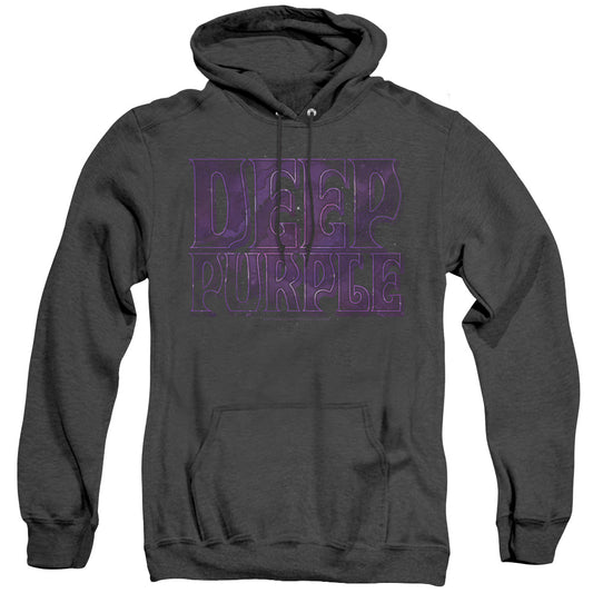 Deep Purple Spacey Heather Mens Hoodie Black