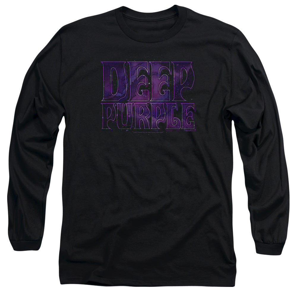 Deep Purple Spacey Mens Long Sleeve Shirt Black