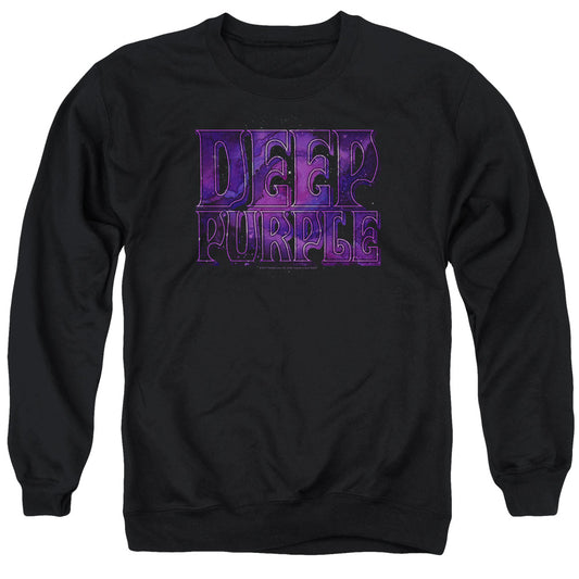 Deep Purple Spacey Mens Crewneck Sweatshirt Black