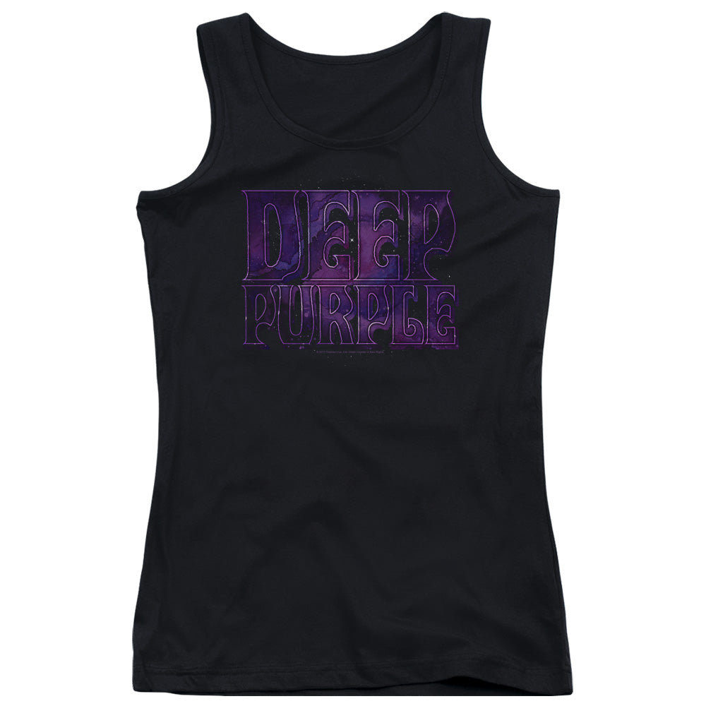 Deep Purple Spacey Womens Tank Top Shirt Black