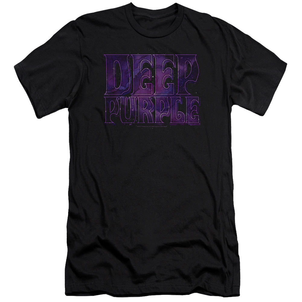 Deep Purple Spacey Premium Bella Canvas Slim Fit Mens T Shirt Black