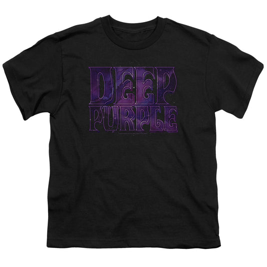 Deep Purple Spacey Kids Youth T Shirt Black