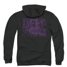Load image into Gallery viewer, Deep Purple Spacey Back Print Zipper Mens Hoodie Black