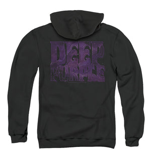 Deep Purple Spacey Back Print Zipper Mens Hoodie Black