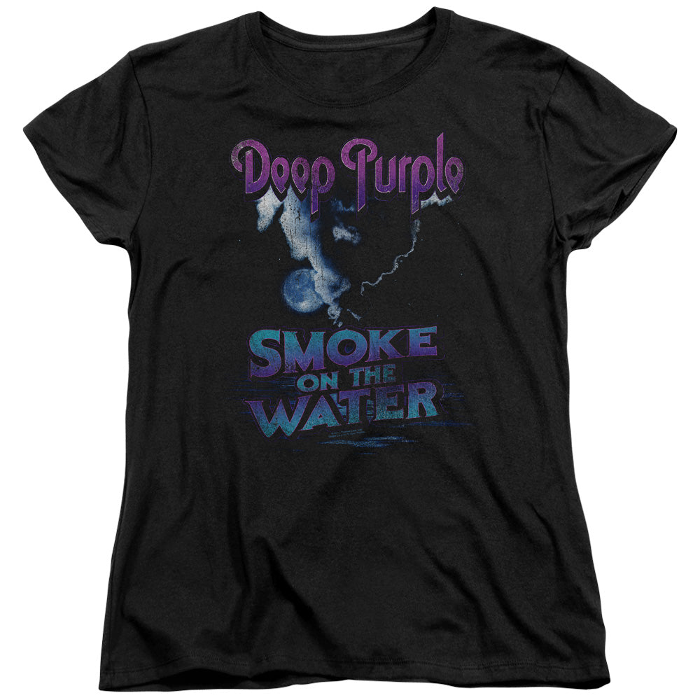 Deep Purple Smokey Water Womens T Shirt Black