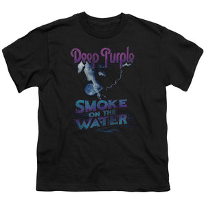 Deep Purple Smokey Water Kids Youth T Shirt Black