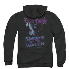 Load image into Gallery viewer, Deep Purple Smokey Water Back Print Zipper Mens Hoodie Black