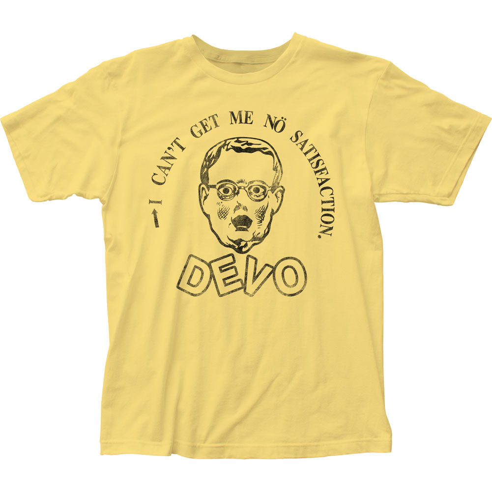 Devo No Satisfaction Mens T Shirt Yellow