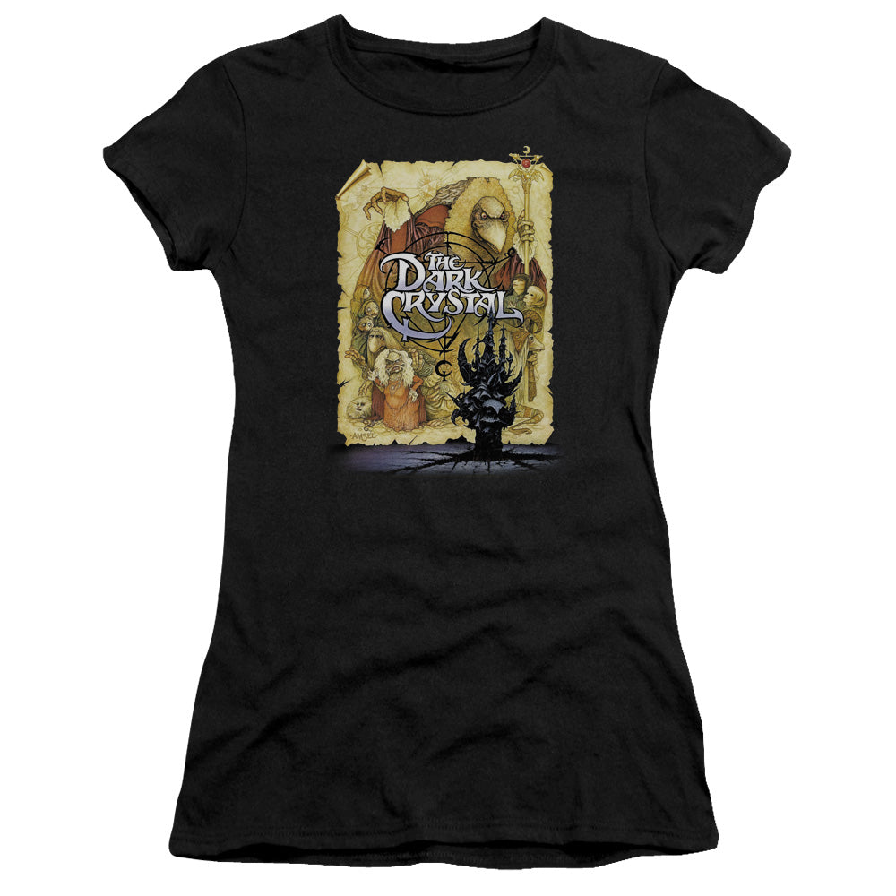 The Dark Crystal Poster Junior Sheer Cap Sleeve Womens T Shirt Black