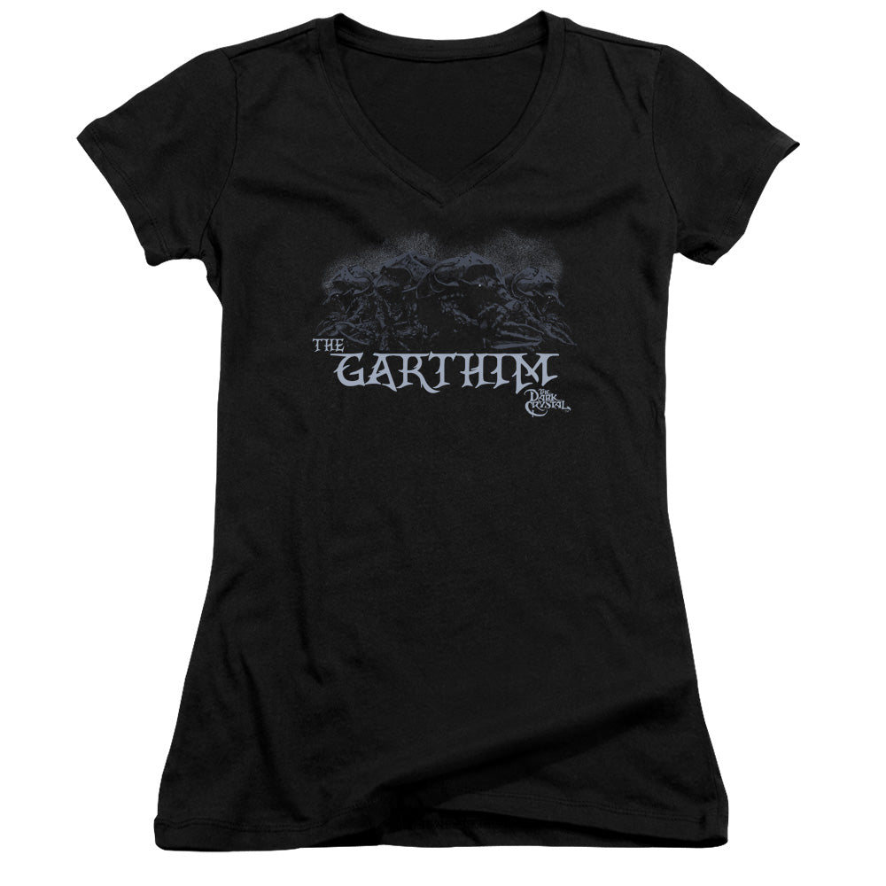 The Dark Crystal The Garthim Junior Sheer Cap Sleeve V-Neck Womens T Shirt Black