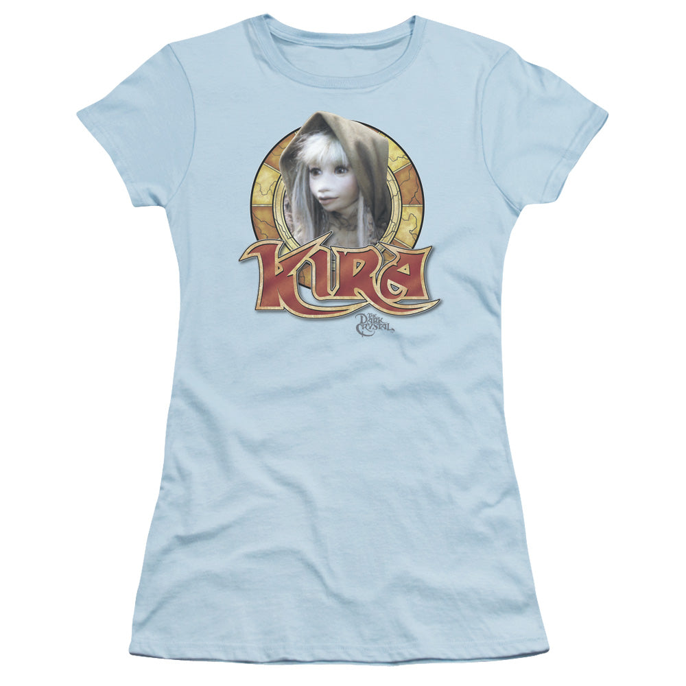 The Dark Crystal Kira Circle Junior Sheer Cap Sleeve Womens T Shirt Light Blue