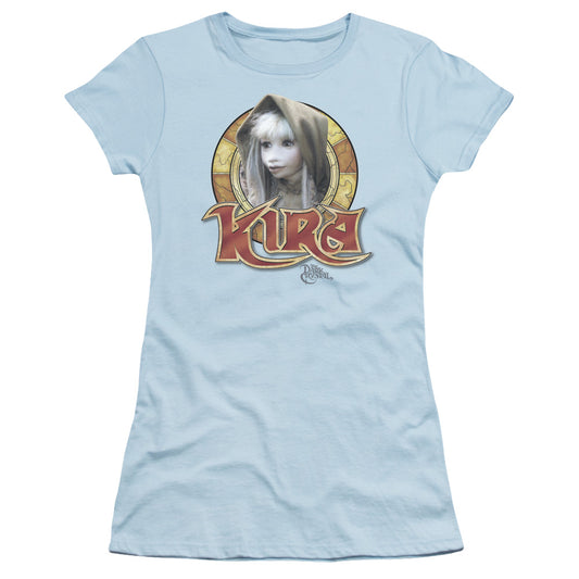 The Dark Crystal Kira Circle Junior Sheer Cap Sleeve Womens T Shirt Light Blue