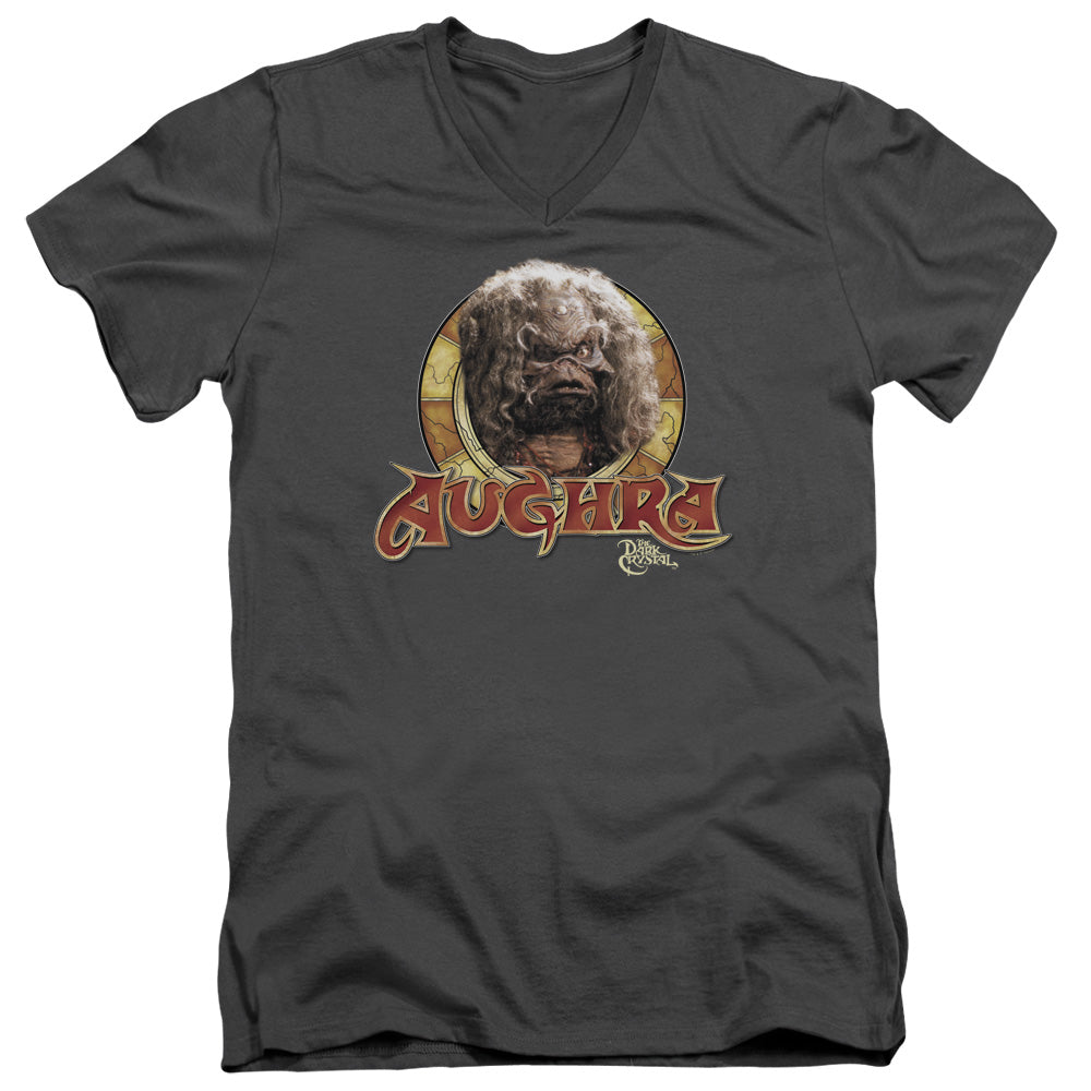 The Dark Crystal Aughra Circle Mens Slim Fit V-Neck T Shirt Charcoal