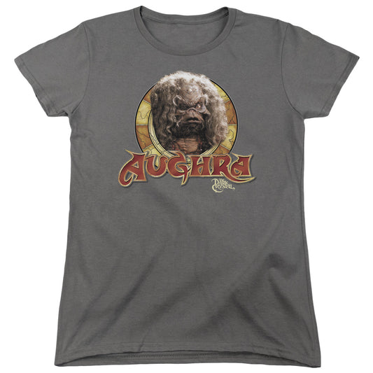 The Dark Crystal Aughra Circle Womens T Shirt Charcoal