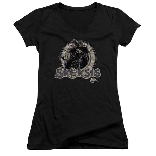 The Dark Crystal Skeksis Junior Sheer Cap Sleeve V-Neck Womens T Shirt Black